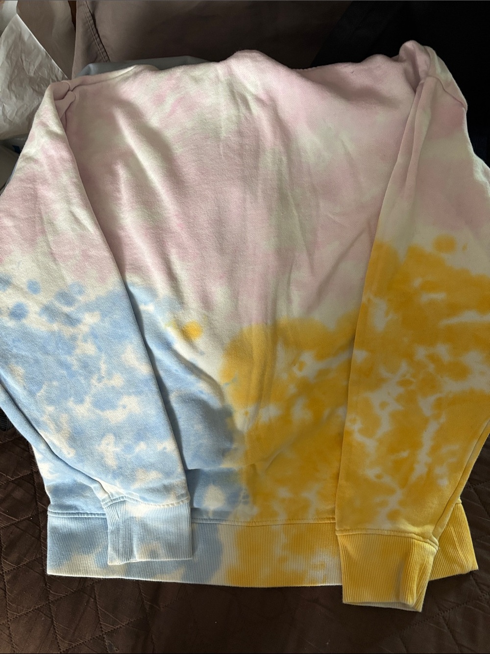 Vans Pastel Tie-Dye Pullover Hoodie in Pink, Yellow & Blue - Picture 3 of 4